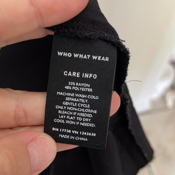 WHO WHAT WEAR | Women's Flutter Short Sleeve A-Line Dress Black S - Picture 7 of 7